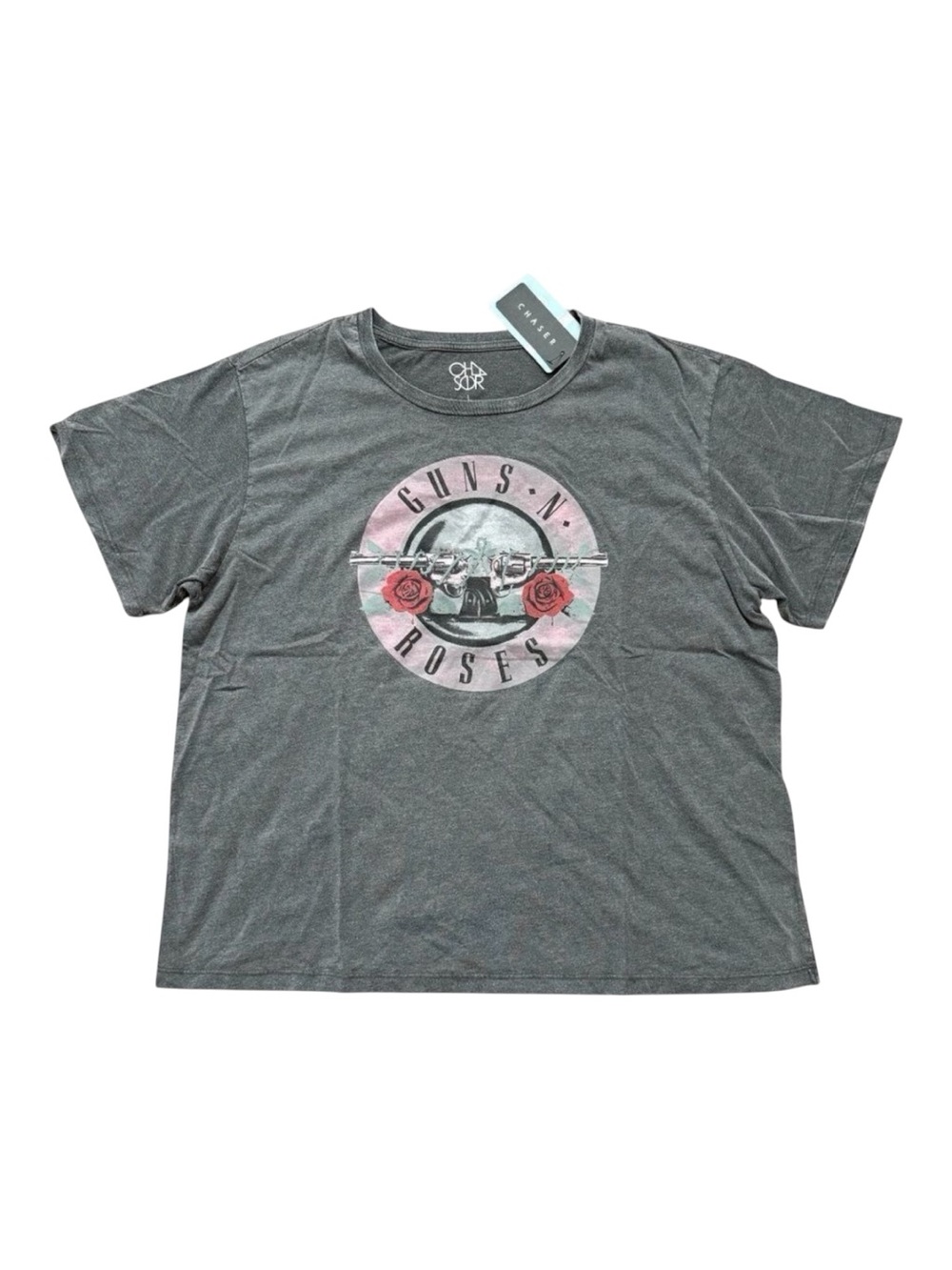 Chaser Guns N’ Roses Graphic Tee Gray Women’s Size Large NWT